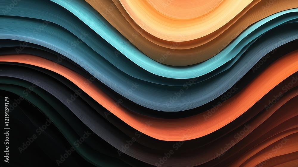 Poster abstract waves of color reflecting fluid nature in dynamic flowing patterns