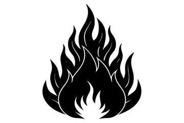 flame and fire black icon silhouette vector, Fire flame icon 