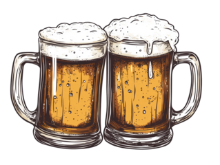 Isolated Two Beer Mugs