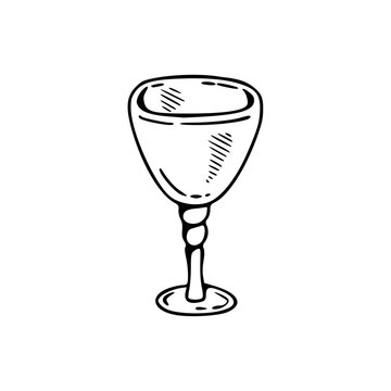 recommend clip art: a black and white drawing of a glass of wine