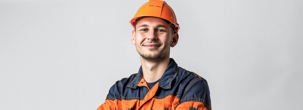 Caucasian adult man in his 20s to 40s in simple, professional clothing stand confidently against a white gray backdrop, radiating a relaxed and approachable vibe