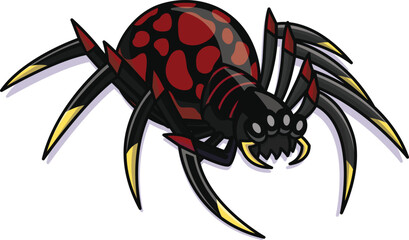 Black spider logo illustration can be used for tattoos