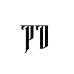 PD monogram logo design letter text name symbol monochrome logotype alphabet character simple logo