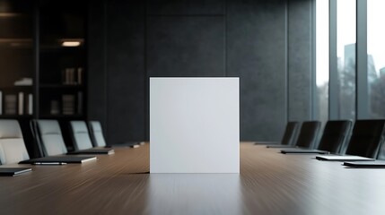 Business meeting room mock up with clean white screen display modern office environment professional viewpoint
