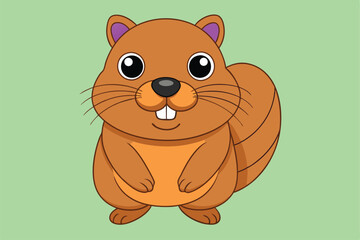 Cute animal Vector art in Illustration on a White Background