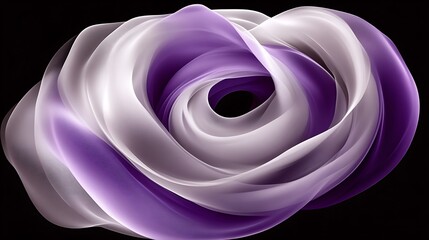 Abstract Purple and White Swirling Fabric Design