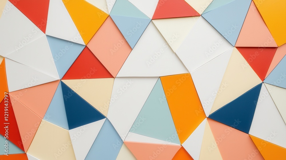 Poster jagged triangular forms in contrasting colors creating a dynamic geometric pattern for design and de