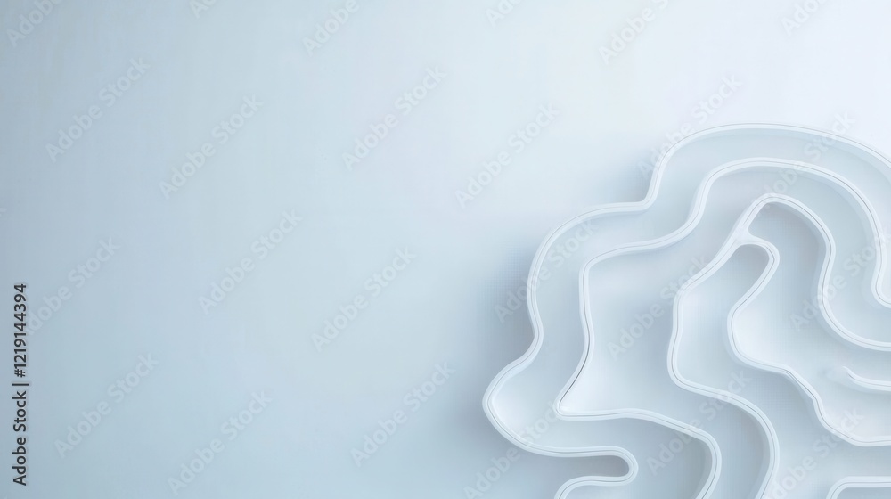 Poster minimalistic design with lines creating a maze pattern on a soft background for abstract art and cre