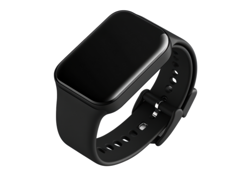 Isolated Black Tech Watch
