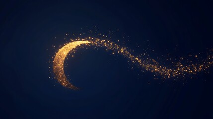 Golden Crescent Glow A Minimalist Moon Design