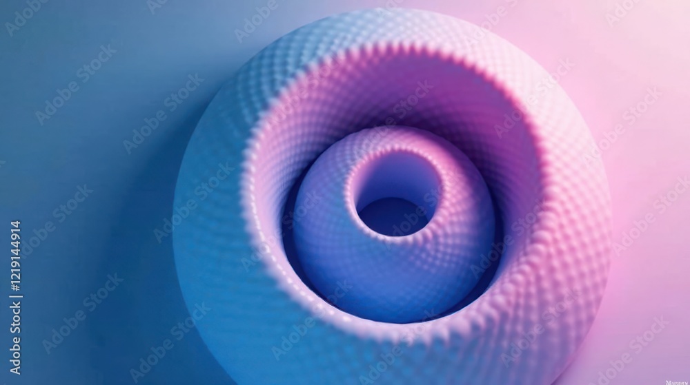Poster Abstract Pastel Swirl Design Featuring Interlocking Circular Forms with Textured Surfaces and Gradient Color Transitions