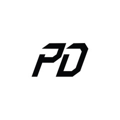PD monogram logo design letter text name symbol monochrome logotype alphabet character simple logo