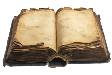 Antique open book with aged pages and vintage cover in literary setting for historical and educational themes