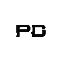 PD monogram logo design letter text name symbol monochrome logotype alphabet character simple logo