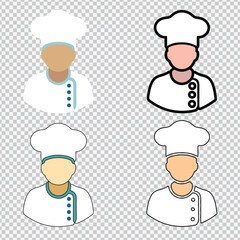Master Chef icon. Profession profile icons