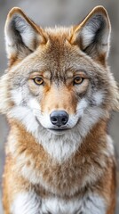 Fototapeta premium Ethiopian Wolf Resting in Alpine Habitat Showcasing Unique Features and Colors From a Top View. Generative AI