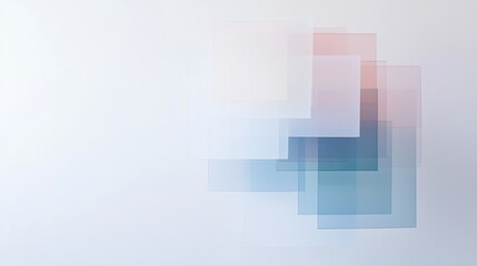 Fototapeta premium Tiers of Translucent Overlapping Shapes Reflecting Light in Soft Colors with a Minimalistic Background