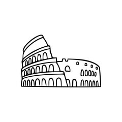 Naklejka premium a line art drawing of a colosseum 