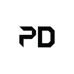 PD monogram logo design letter text name symbol monochrome logotype alphabet character simple logo