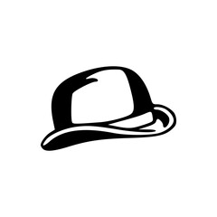 a drawing of a black and white hat illustration