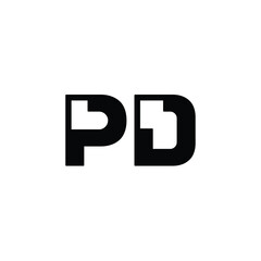 Obraz premium PD monogram logo design letter text name symbol monochrome logotype alphabet character simple logo