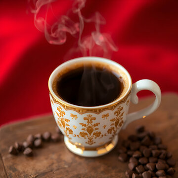 cup of coffee with beans