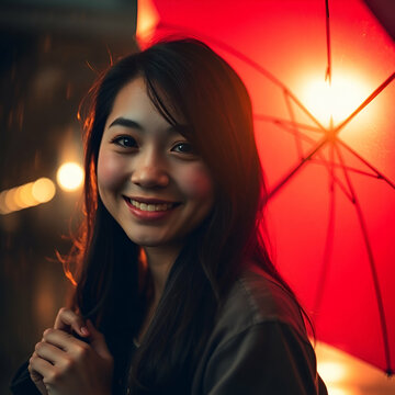 portrait of a woman with a umbrella