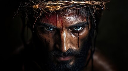 Divine Portrait of Jesus Christ with Ample Copy Space for Text