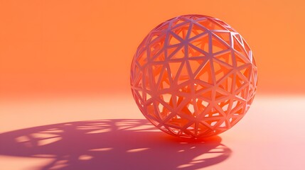 Abstract Coral Geometric Sphere 3D Render