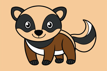 Cute animal Vector art in Illustration on a White Background