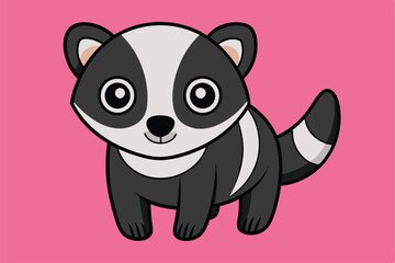 Naklejka premium Cute animal Vector art in Illustration on a White Background