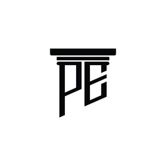 PE monogram logo design letter text name symbol monochrome logotype alphabet character simple logo