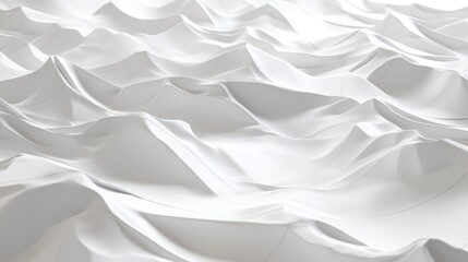 Abstract White Textured Surface with Wavy Patterns and Depths