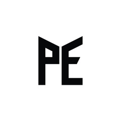 PE monogram logo design letter text name symbol monochrome logotype alphabet character simple logo