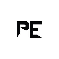PE monogram logo design letter text name symbol monochrome logotype alphabet character simple logo