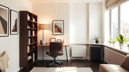 Interior of small apartment living room for home office,living, room,rental,staging, background 