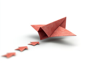 paper plane with a pathway. motivational,  copy space , isolated, free space 