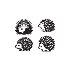 Hedgehog silhouette icon vector symbol art illustration.