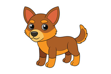 Cute animal Vector art in Illustration on a White Background