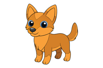 Cute animal Vector art in Illustration on a White Background