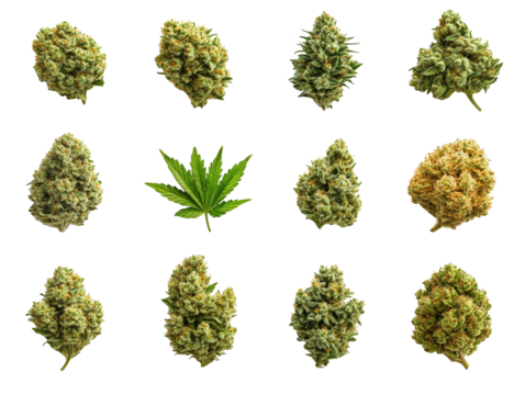 Intricate closeup, exploring the texture and detail of dried cannabis flowers closeup