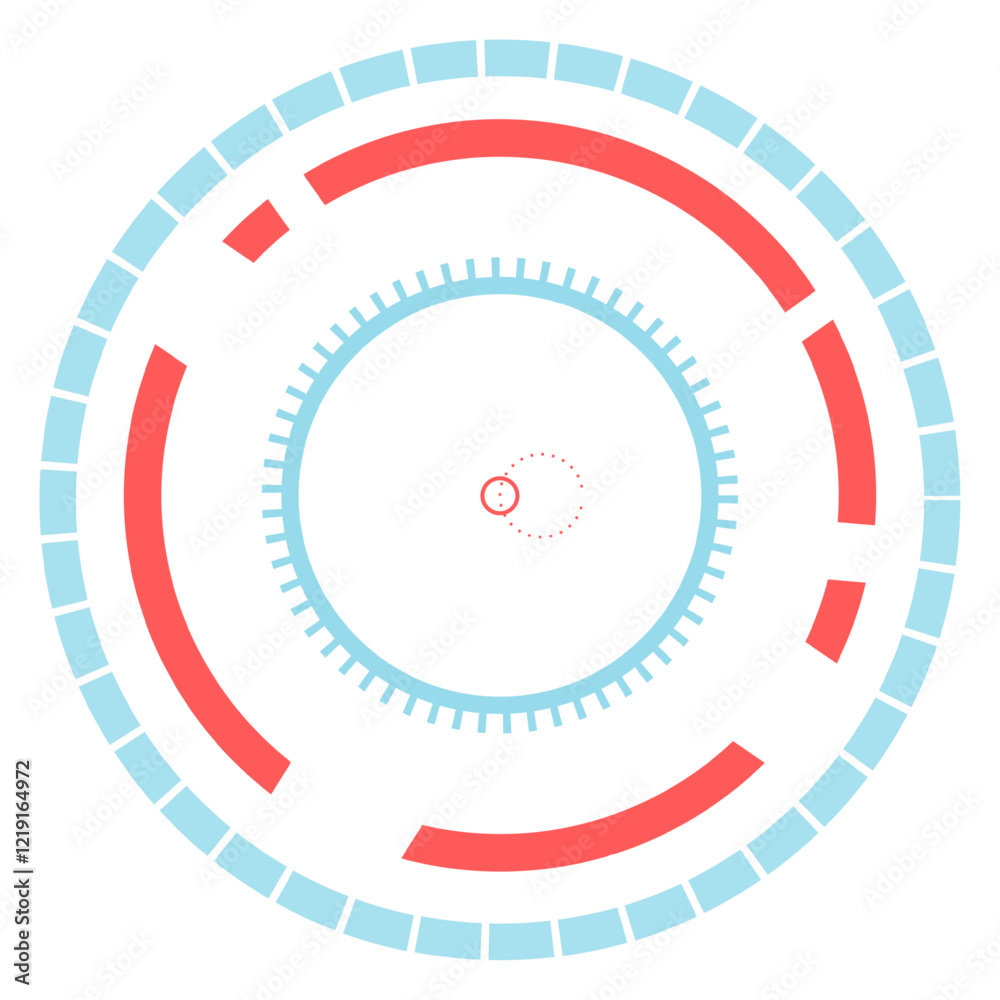 Poster futuristic head up display - hud - interface with target and circular elements forming a technologic