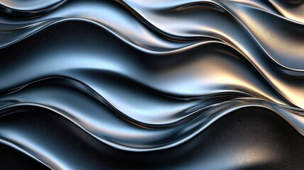 Fototapeta premium Luxurious abstract background featuring smooth gold waves on a textured black surface, creating a sense of elegance and sophistication.