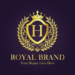 Luxury Gold Monogram Logo - Letter H