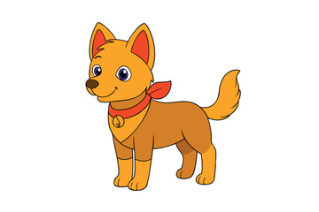 Cute animal Vector art in Illustration on a White Background