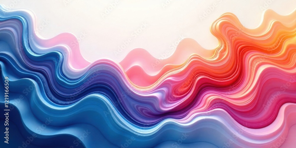Aufkleber Abstract Colorful Wave Pattern Design Serene Hues and Dynamic Curves in Vibrant Gradient