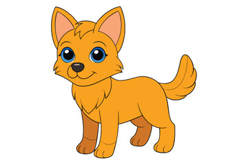 Cute animal Vector art in Illustration on a White Background