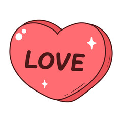 Groovy Valentine's Day Trendy Valentine Cute Valentine Element Heart and Lover Valentine's Day
