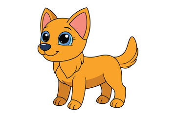 Cute animal Vector art in Illustration on a White Background