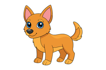 Cute animal Vector art in Illustration on a White Background